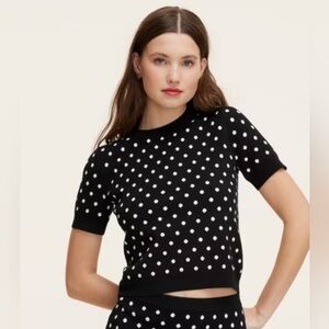 kate spade new york x Target Women's Polka Dot Short Sleeve Sweater Large NWT
